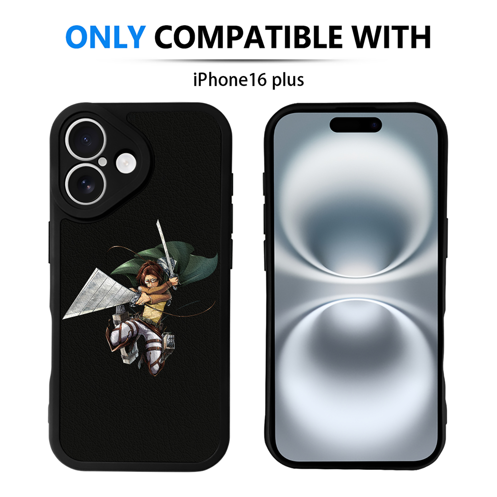 （画像用） 進撃の巨人 ハンジ·ゾエ Attack on Titan Hanji Zoe 【iPhone 16シリーズ対応】シリコンスマホケース（レザー調） 材質：シリコン